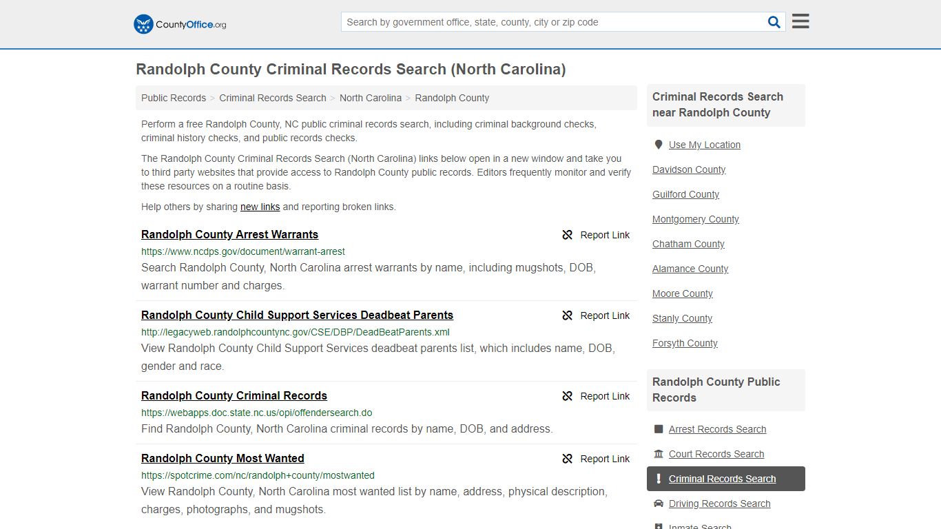 Criminal Records Search - Randolph County, NC (Arrests ...